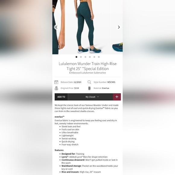 NWT RARE Lululemon Wunder Train HR Tight *Special Edition Logo Leggings, Size 10 - Picture 9 of 11